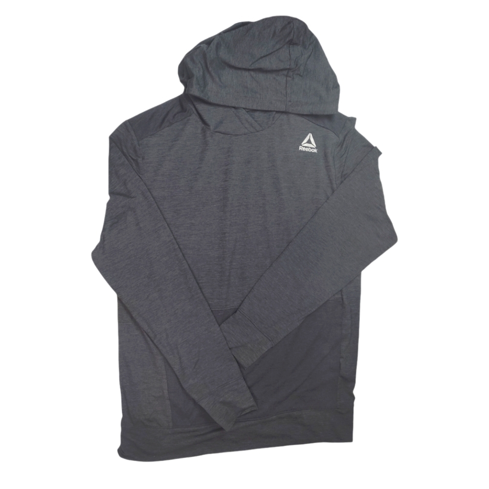 Reebok  Dark Gray  Pullover Hoodie With Kangaroo Pocket SZ L
